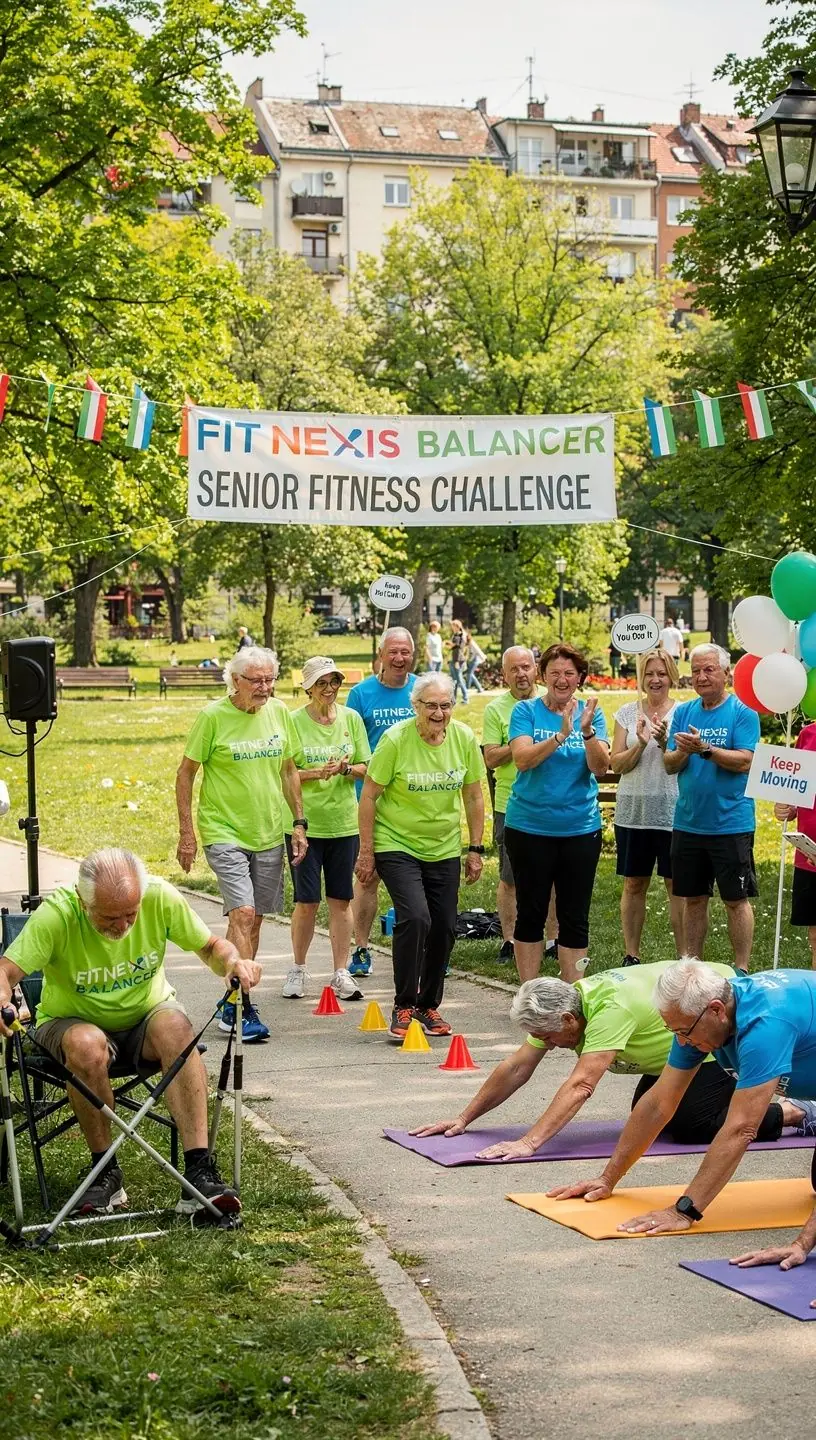 Képernyőn megjelenő útmutatások az edzés során a résztvevők számára.